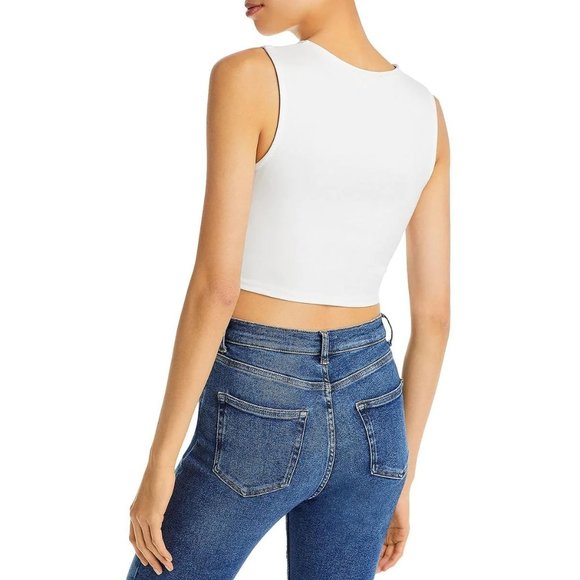 FORE Front Cut Out Cropped Tank Top - Black - NWT - Size Medium - Picture 2 of 3